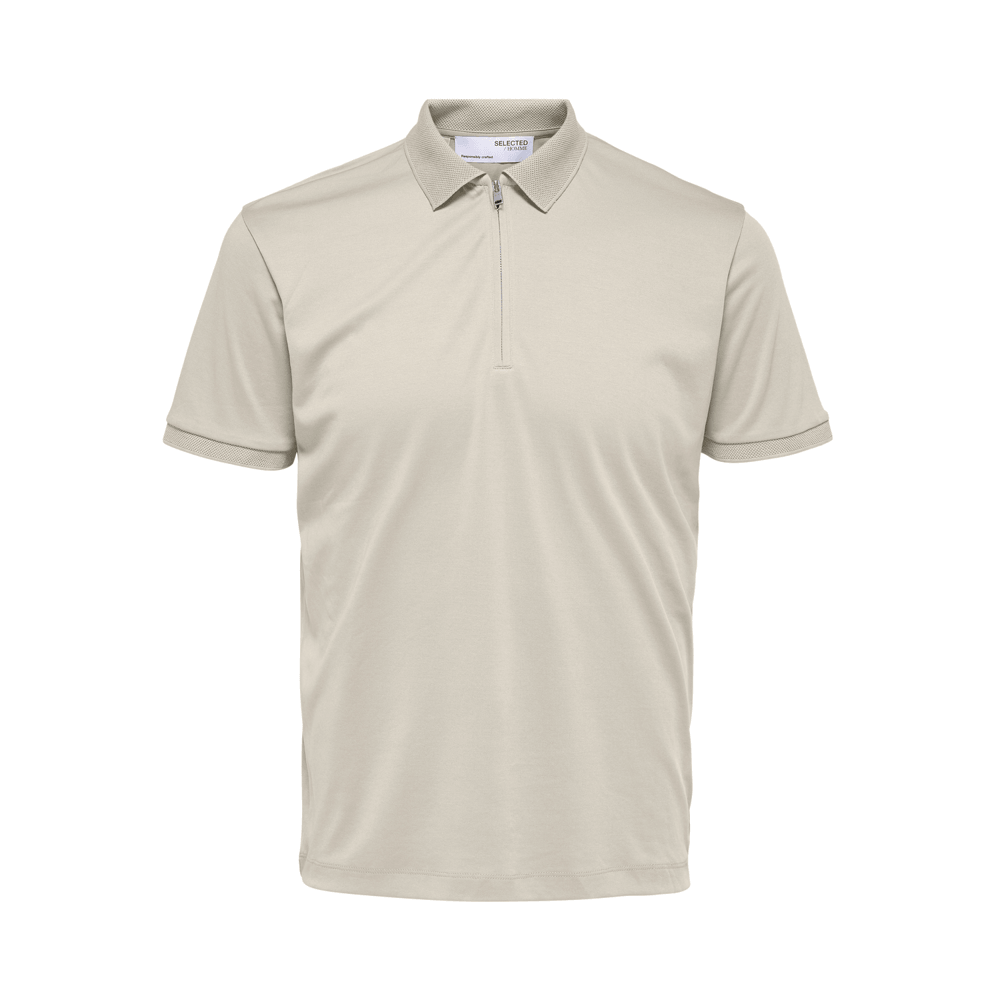 Selected Homme Men's Short Sleeve Half Zip Polo